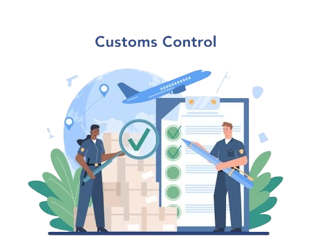 Custom officer reviewing cargo documentation