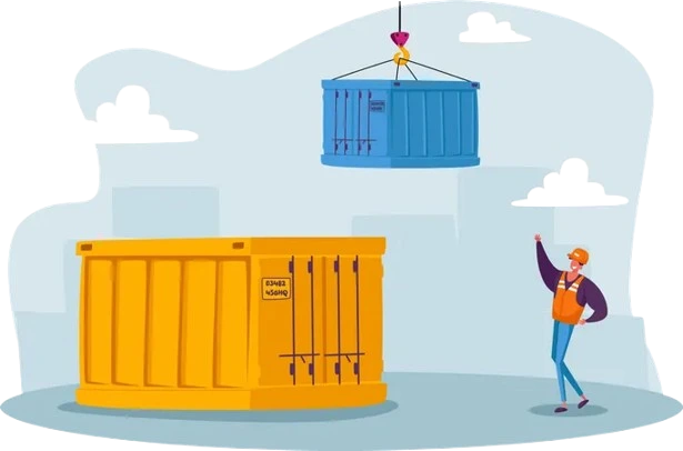 Freight containers ready for international shipping